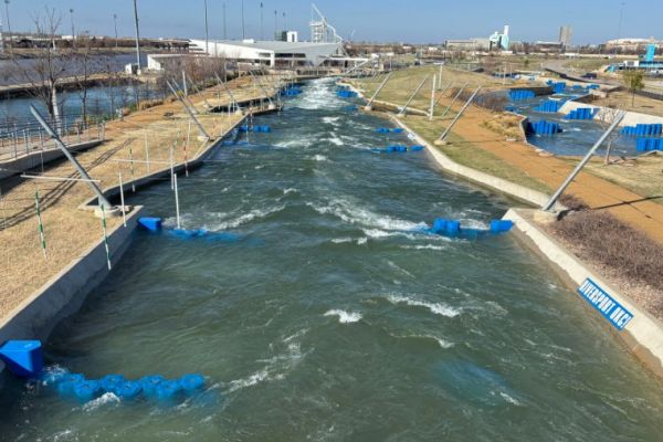 Construction work on the RIVERSPORT Adventures whitewater stadium is progressing